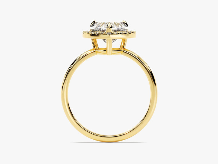 2.0CT Heart Diamond Halo Moissanite Engagement Ring