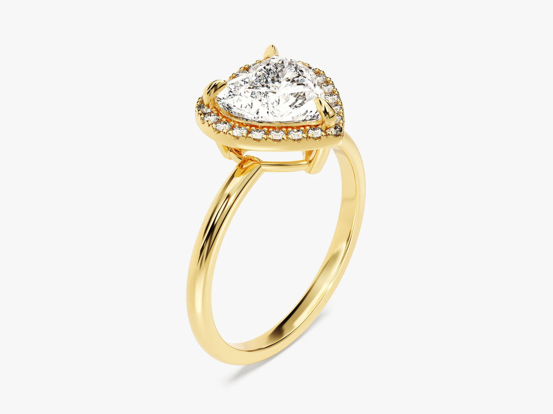 2.0CT Heart Diamond Halo Moissanite Engagement Ring