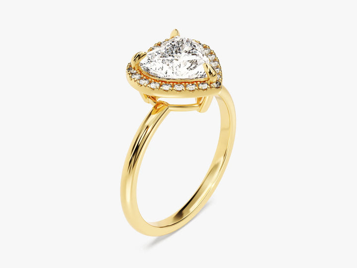 2.0CT Heart Diamond Halo Moissanite Engagement Ring