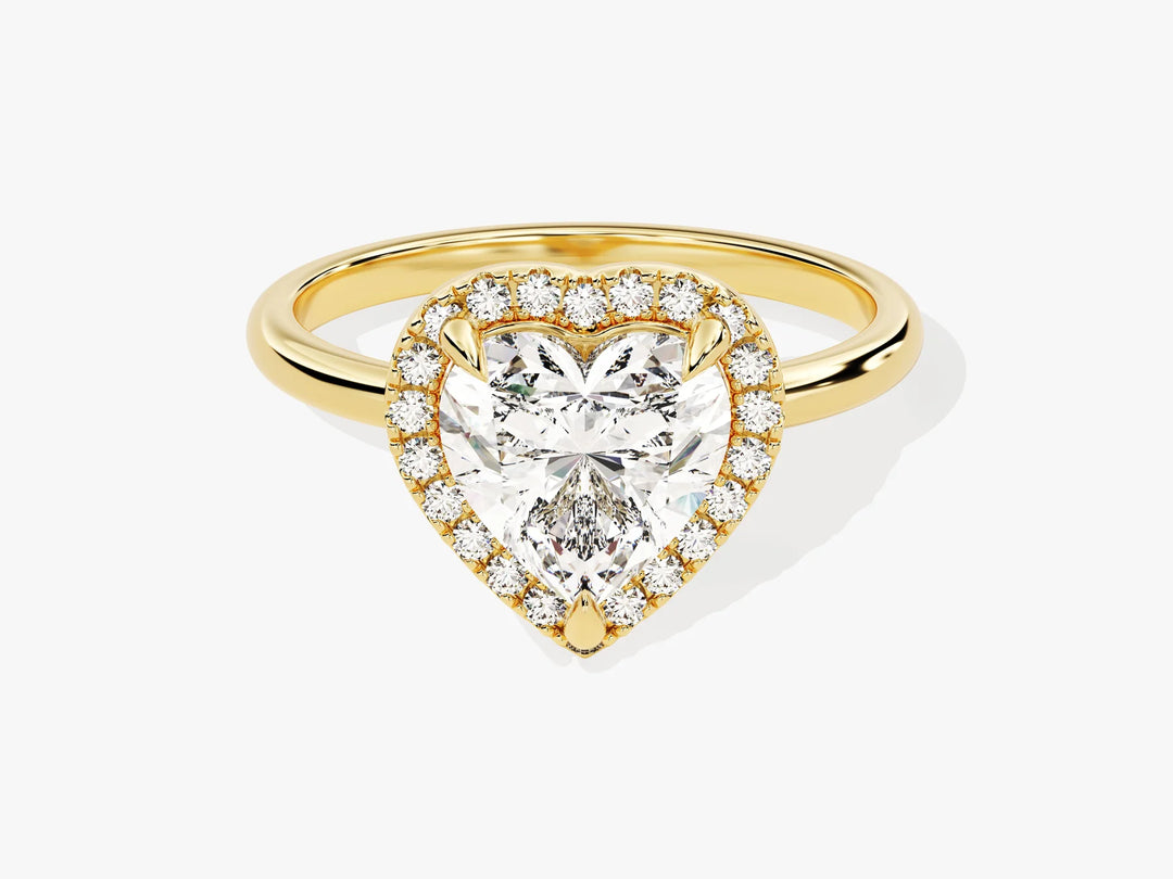 2.0CT Heart Diamond Halo Moissanite Engagement Ring