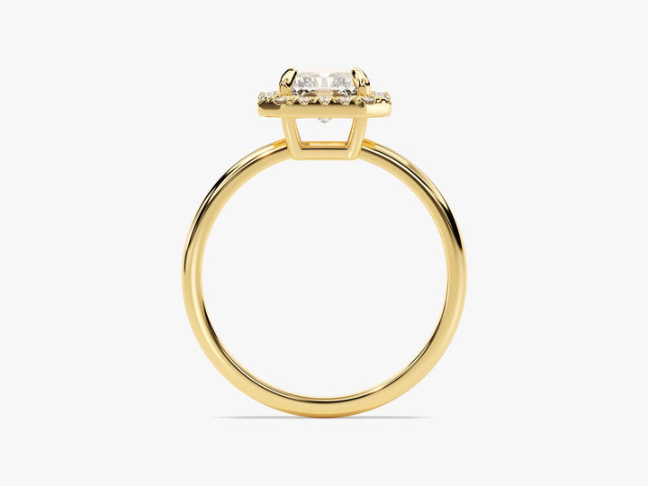 1.50CT Radiant Diamond Halo Moissanite Engagement Ring