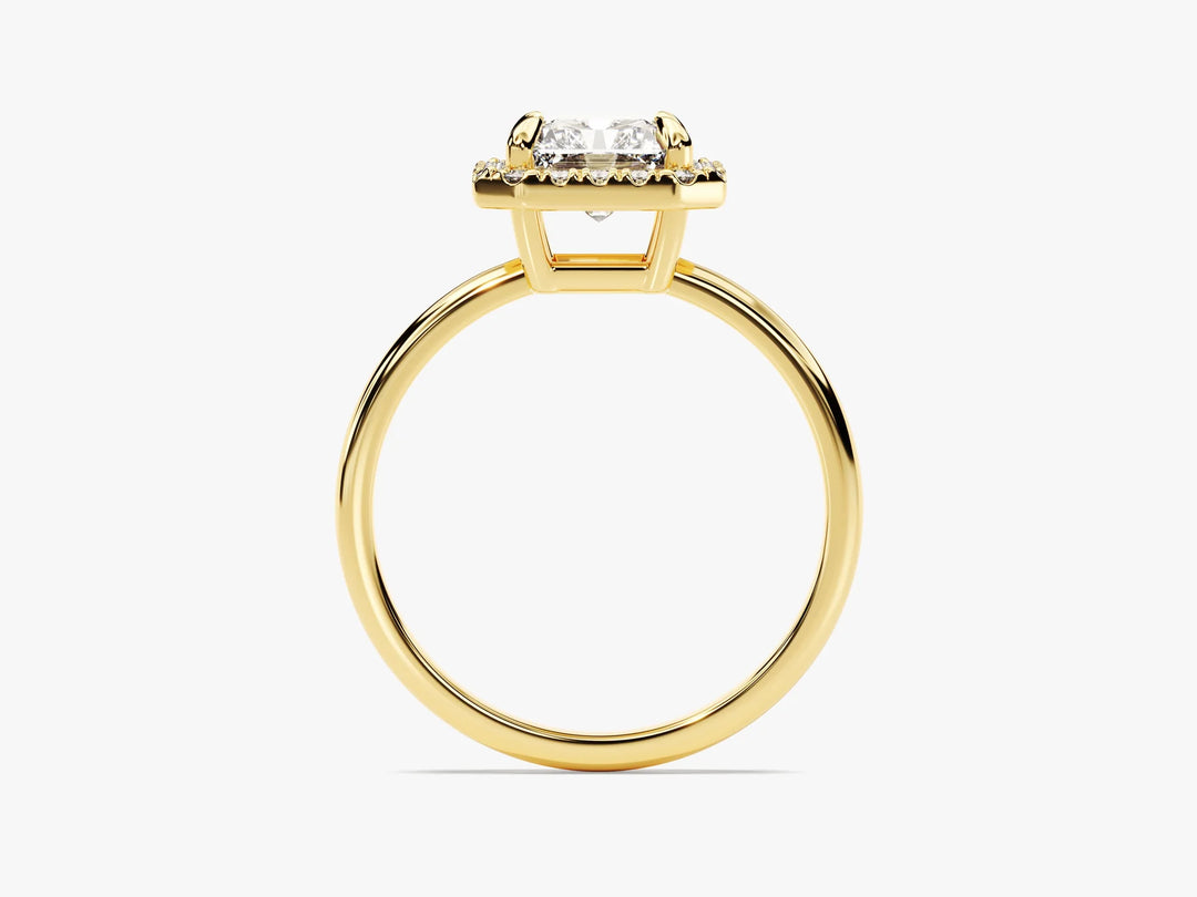 2.0CT Radiant Diamond Halo Moissanite Engagement Ring