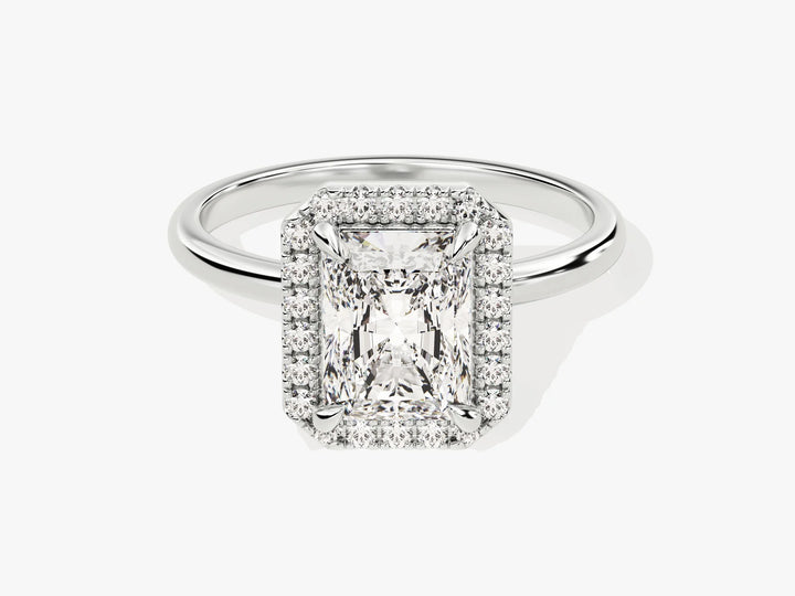 2.0CT Radiant Diamond Halo Moissanite Engagement Ring