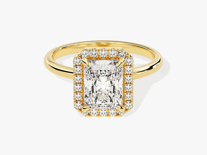 2.0CT Radiant Diamond Halo Moissanite Engagement Ring