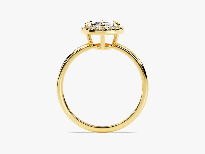 1.50CT Marquise Diamond Halo Moissanite Engagement Ring