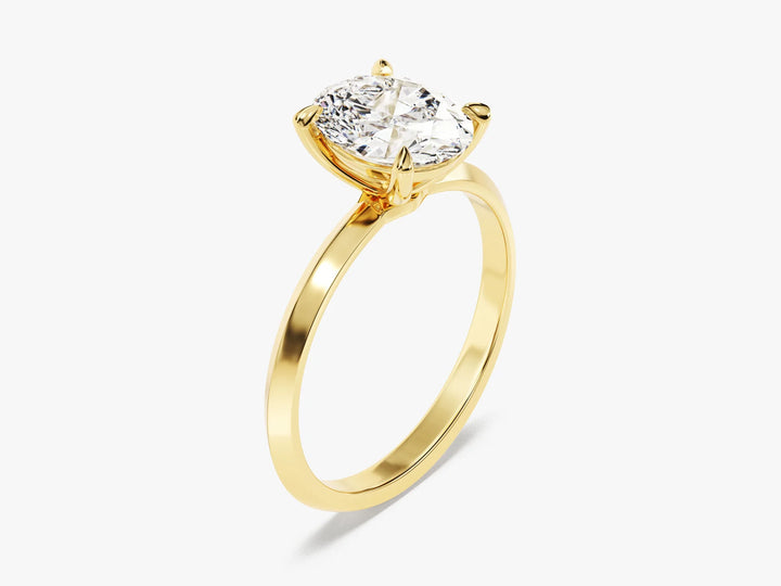 2.0CT Oval Diamond Kinfe Edge Solitaire Moissanite Engagement Ring