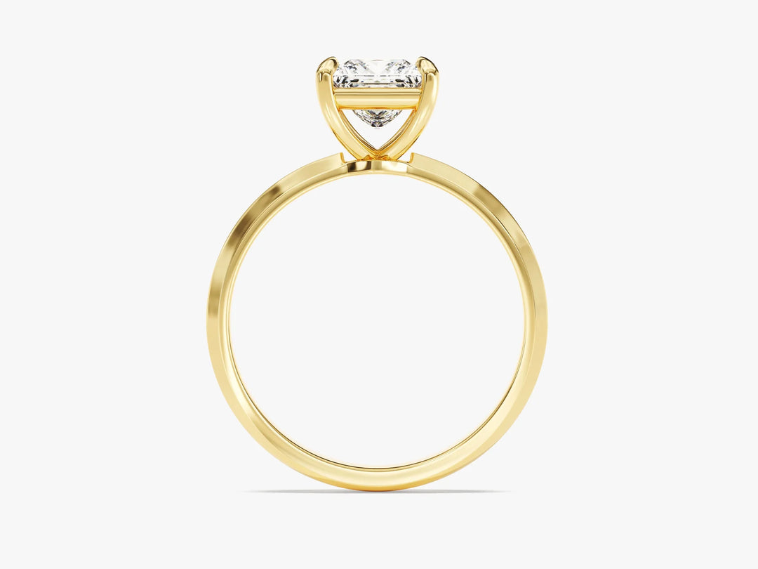 1.0CT Princess Diamond Knife Edge Solitaire Moissanite Engagement Ring