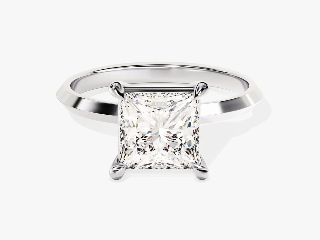 2.0CT Princess Diamond Kinfe Edge Solitaire Moissanite Engagement Ring