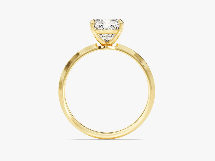 2.0CT Cushion Diamond Kinfe Edge Solitaire Moissanite Engagement Ring