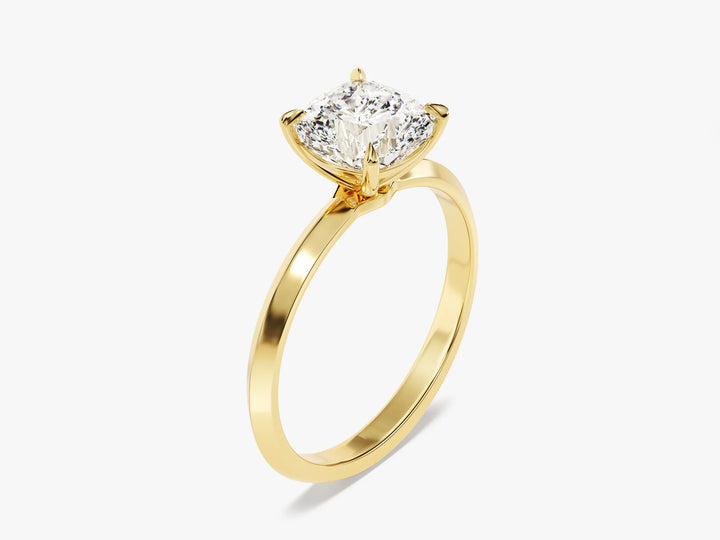 2.0CT Cushion Diamond Kinfe Edge Solitaire Moissanite Engagement Ring