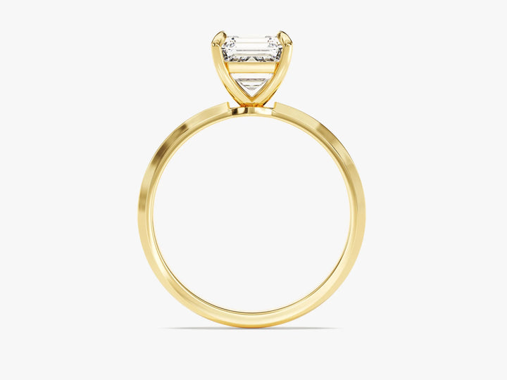 1.50CT Asscher Diamond Knife Edge Solitaire Moissanite Engagement Ring