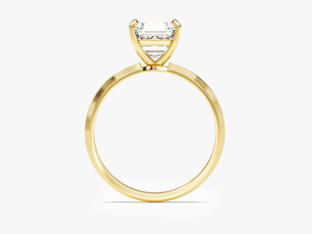 2.0CT Asscher Diamond Kinfe Edge Solitaire Moissanite Engagement Ring