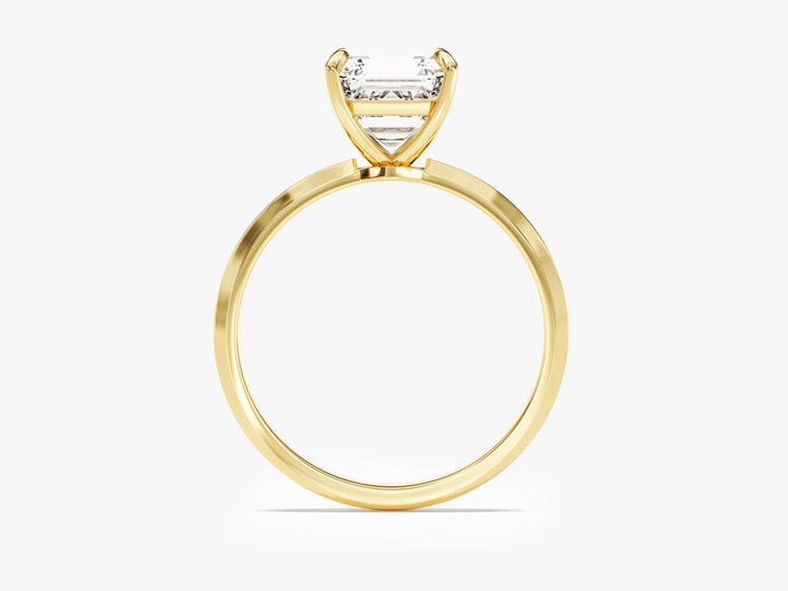 2.0CT Asscher Diamond Kinfe Edge Solitaire Moissanite Engagement Ring