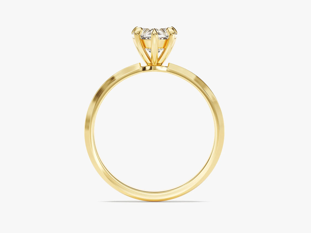 1.0CT Heart Diamond Knife Edge Solitaire Moissanite Engagement Ring