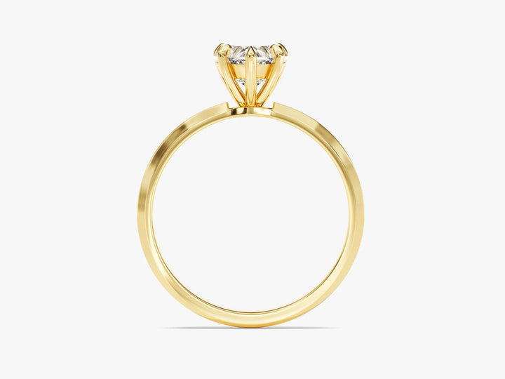 1.0CT Heart Diamond Knife Edge Solitaire Moissanite Engagement Ring