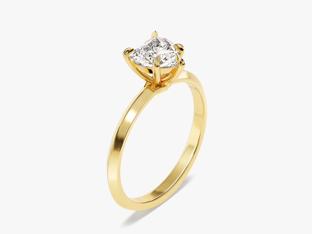 1.0CT Heart Diamond Knife Edge Solitaire Moissanite Engagement Ring