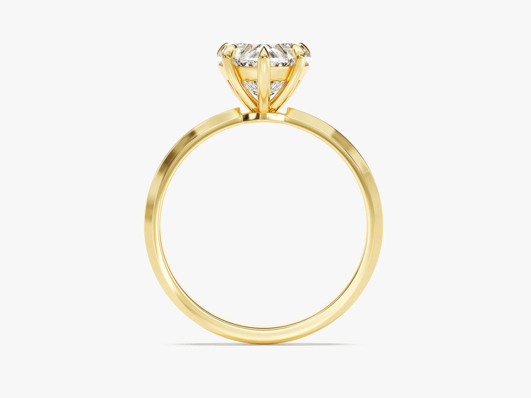 2.0CT Heart Diamond Kinfe Edge Solitaire Moissanite Engagement Ring