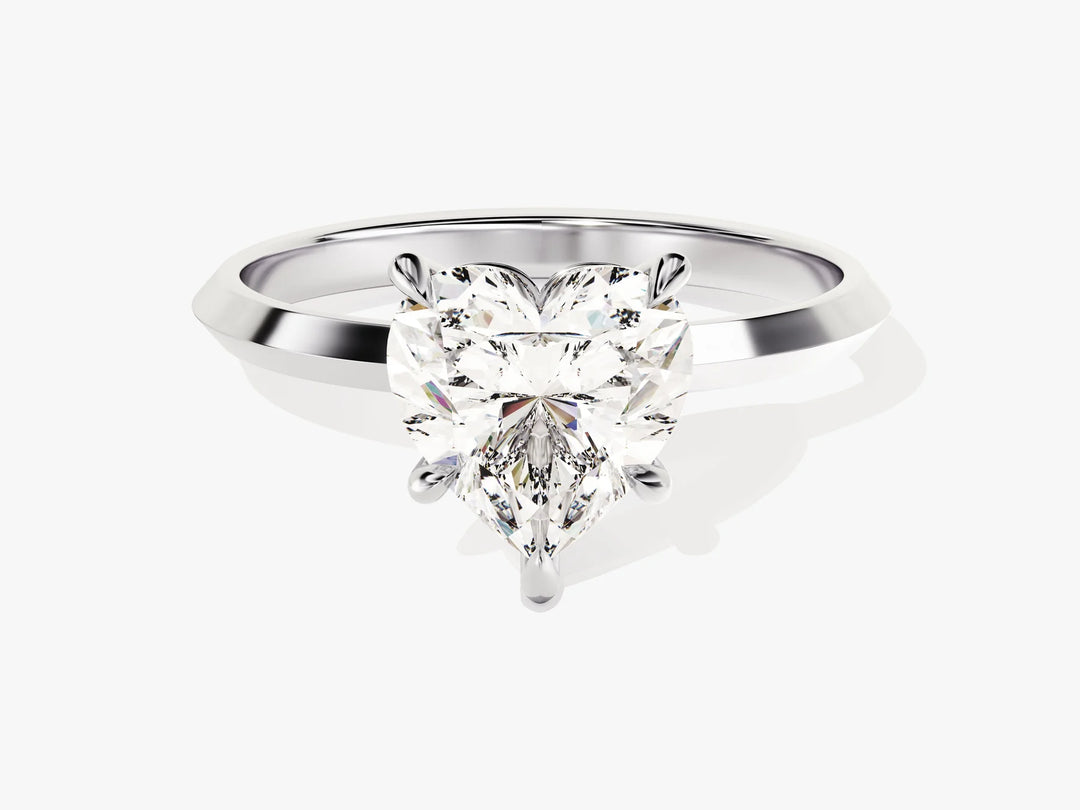 2.0CT Heart Diamond Kinfe Edge Solitaire Moissanite Engagement Ring