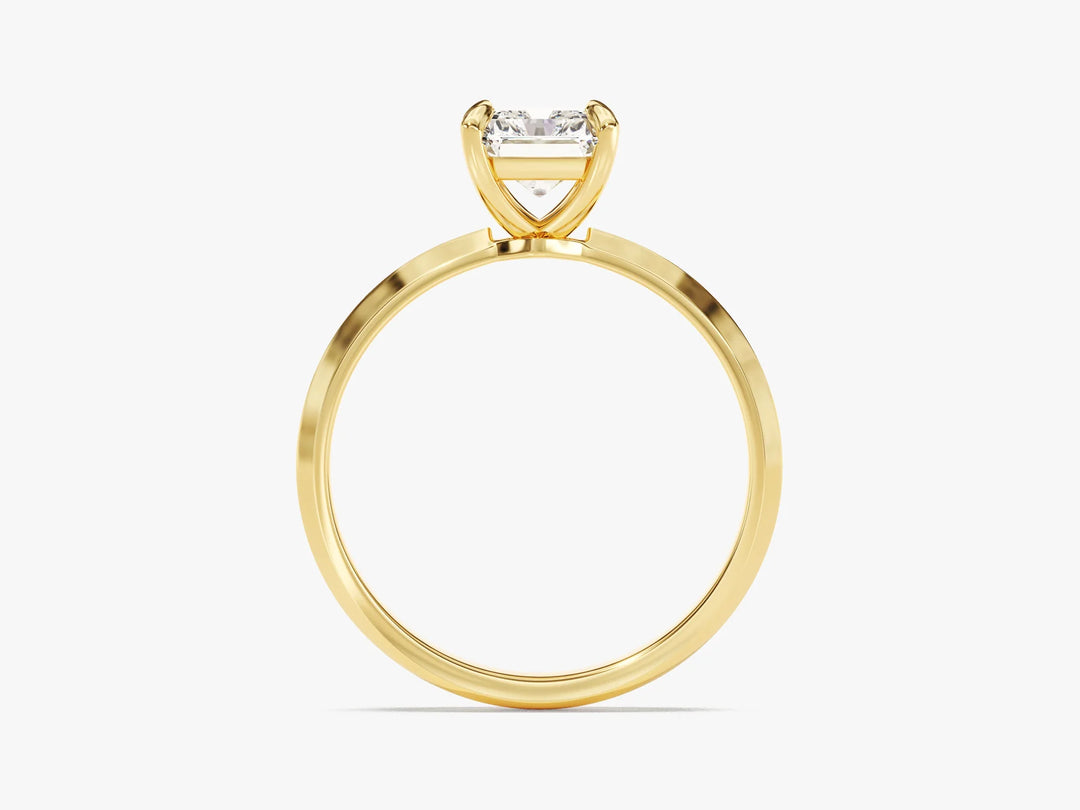 1.50CT Radiant Diamond Knife Edge Solitaire Moissanite Engagement Ring