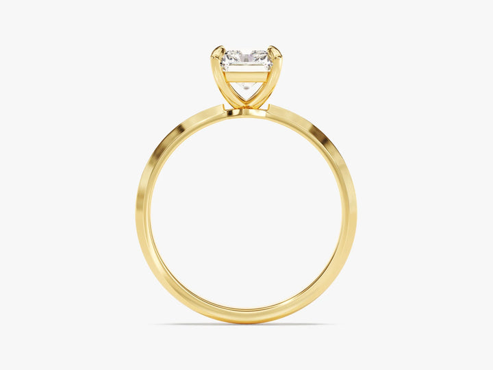 1.50CT Radiant Diamond Knife Edge Solitaire Moissanite Engagement Ring