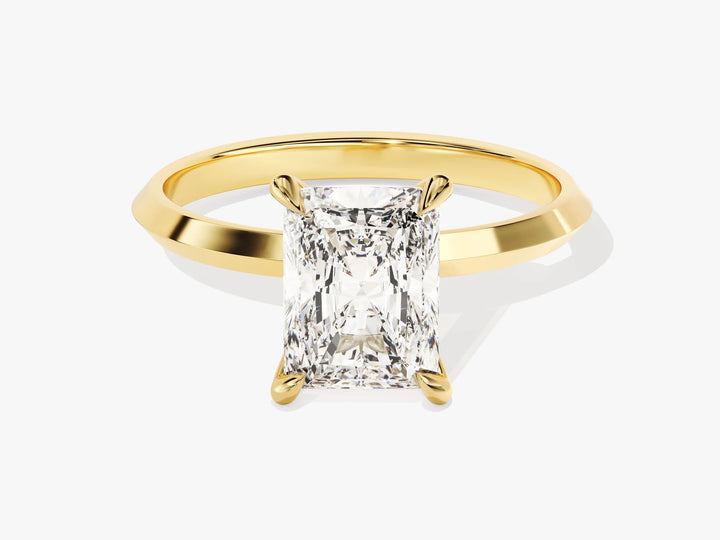 2.0CT Radiant Diamond Kinfe Edge Solitaire Moissanite Engagement Ring
