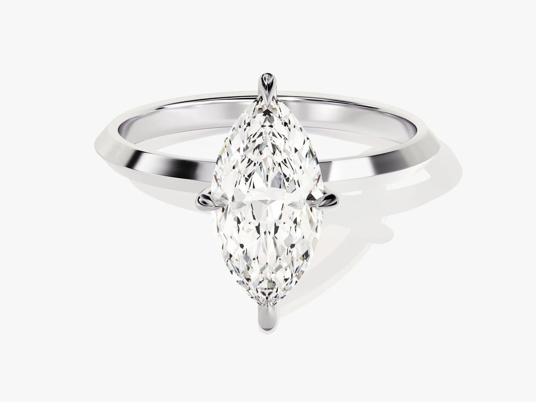 1.50CT Marquise Diamond Knife Edge Solitaire Moissanite Engagement Ring