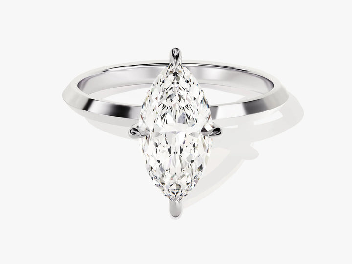 1.50CT Marquise Diamond Knife Edge Solitaire Moissanite Engagement Ring