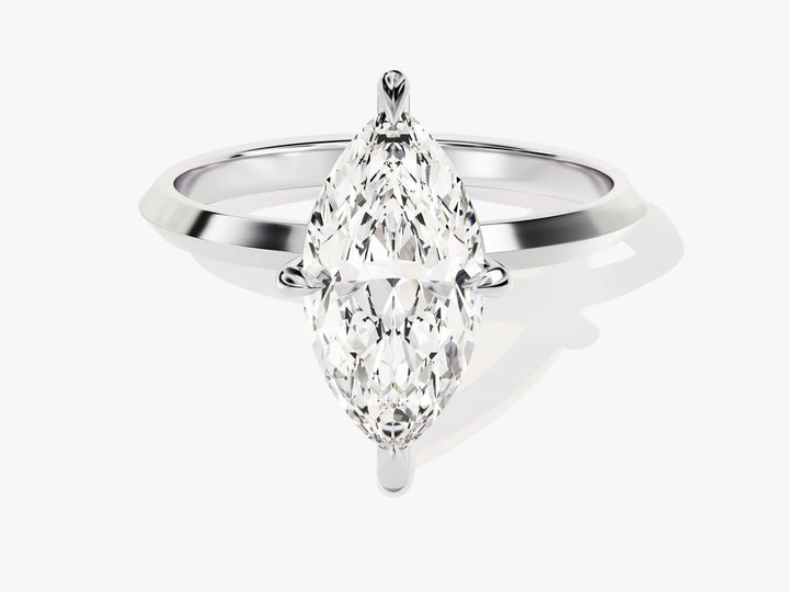 2.0CT Marquise Diamond Kinfe Edge Solitaire Moissanite Engagement Ring