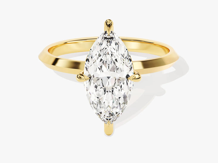 2.0CT Marquise Diamond Kinfe Edge Solitaire Moissanite Engagement Ring