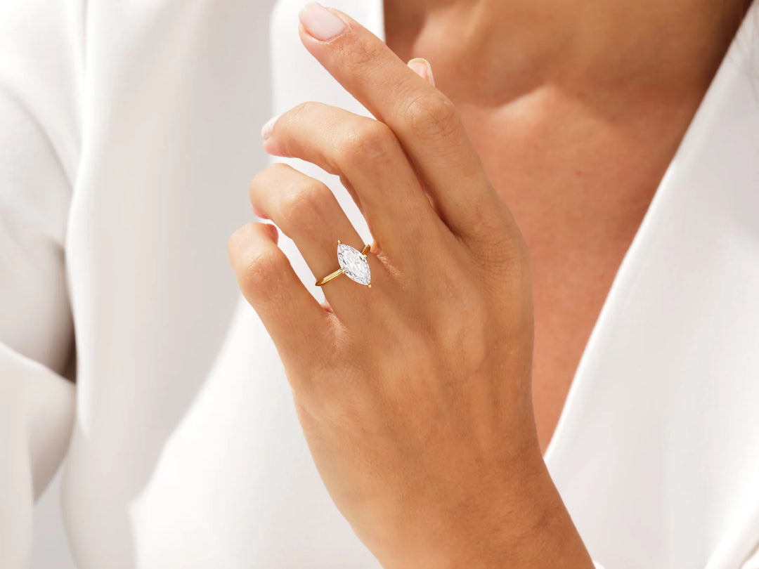 1.0CT Oval Diamond Bezel Setting Solitaire Moissanite Engagement Ring