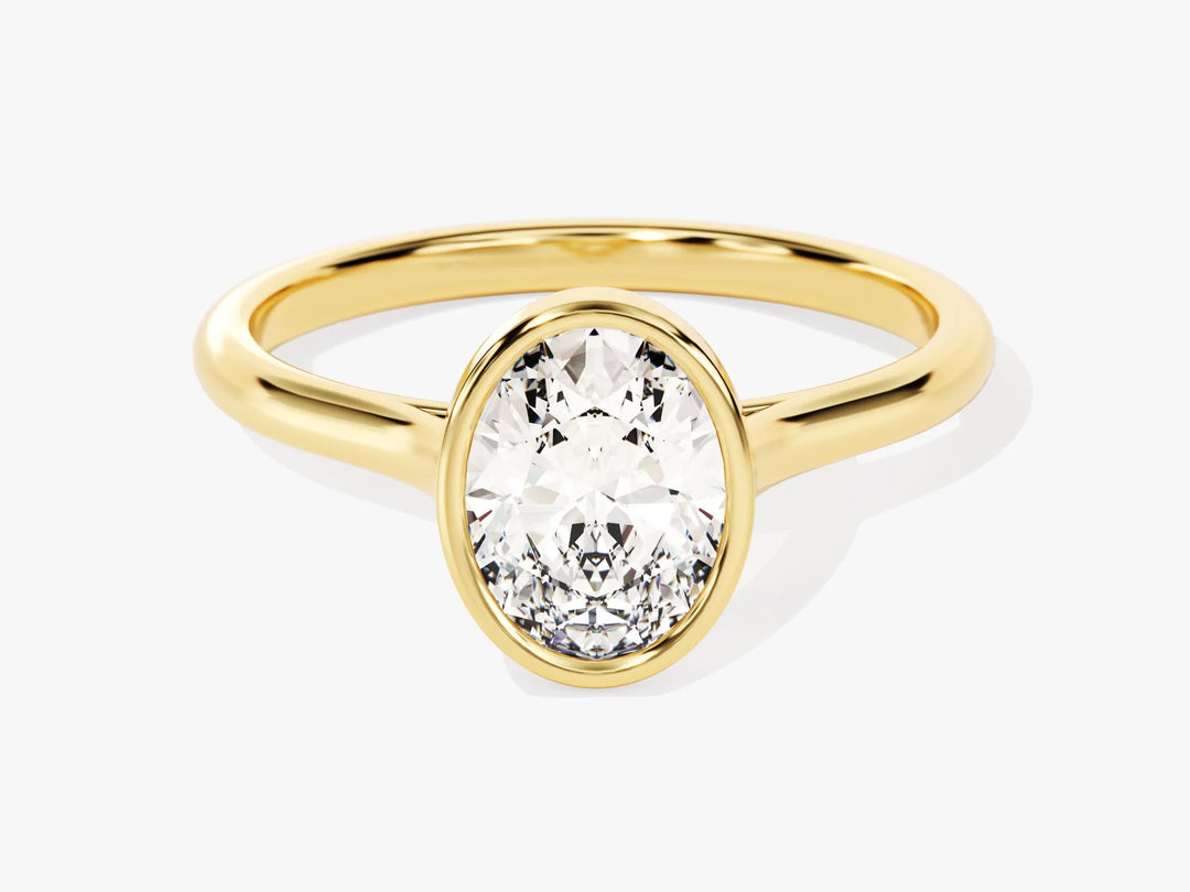 1.50CT Oval Diamond Bezel Setting Solitaire Moissanite Engagement Ring