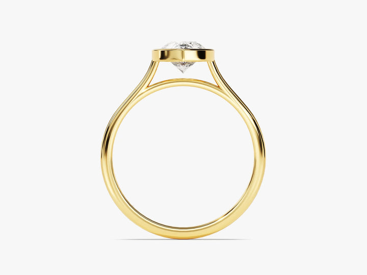 1.50CT Pear Cut Bezel Setting Solitaire Moissanite Engagement Ring