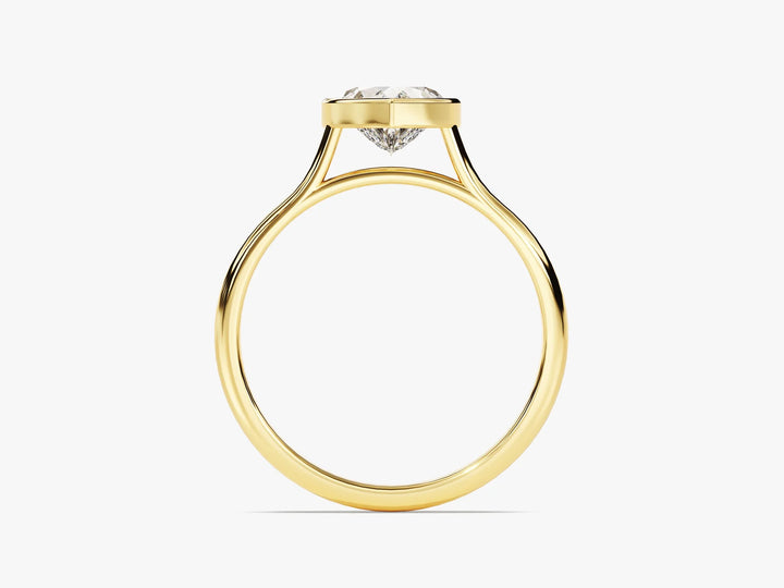 1.0CT Heart Diamond Bezel Setting Solitaire Moissanite Engagement Ring