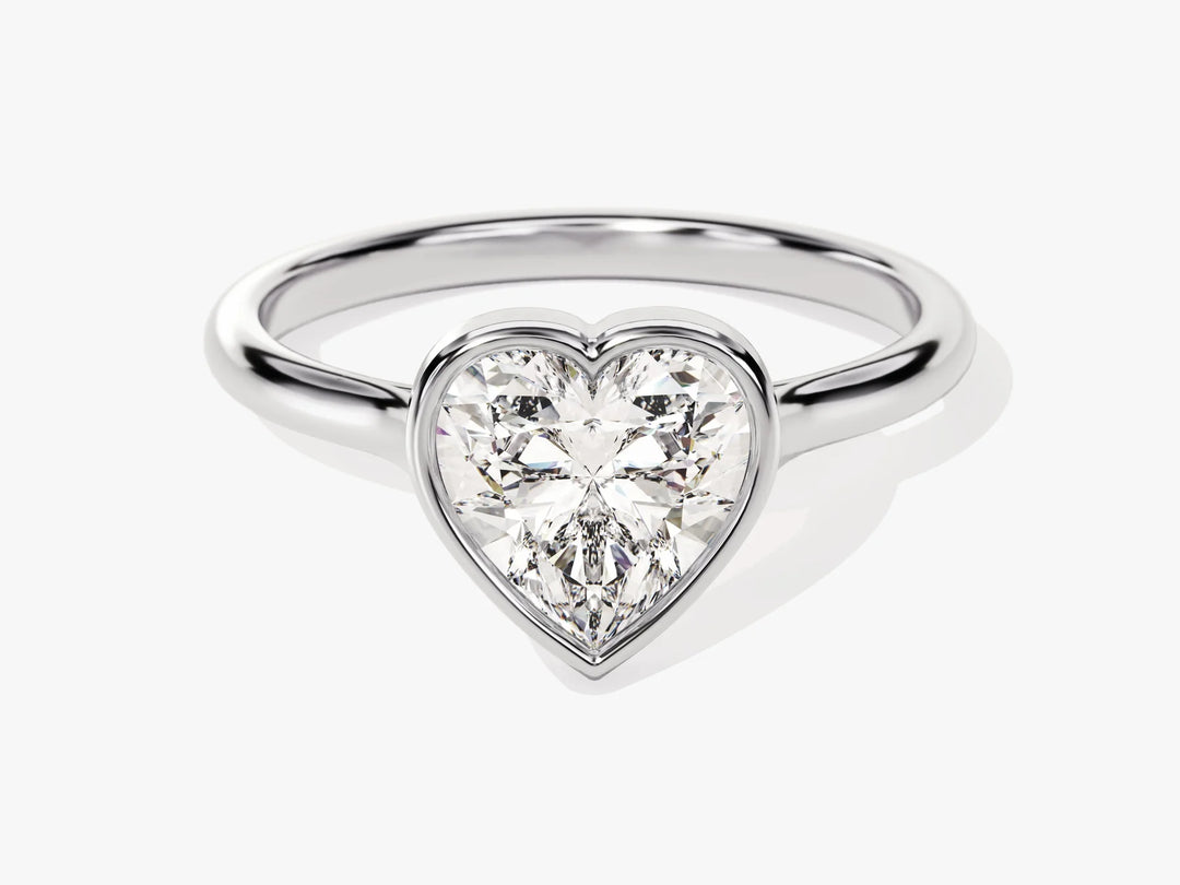 1.50CT Heart Cut Bezel Setting Solitaire Moissanite Engagement Ring