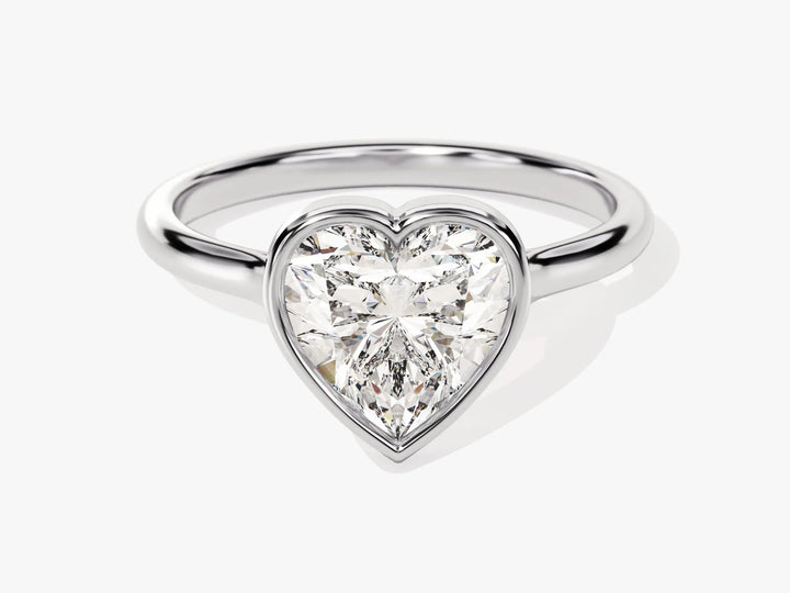 2.0CT Heart Cut Bezel Setting Solitaire Moissanite Engagement Ring