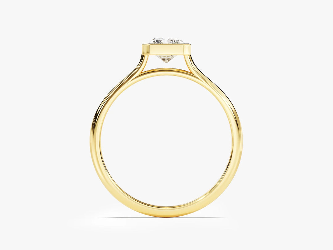 1.0CT Radiant Diamond Bezel Setting Solitaire Moissanite Engagement Ring