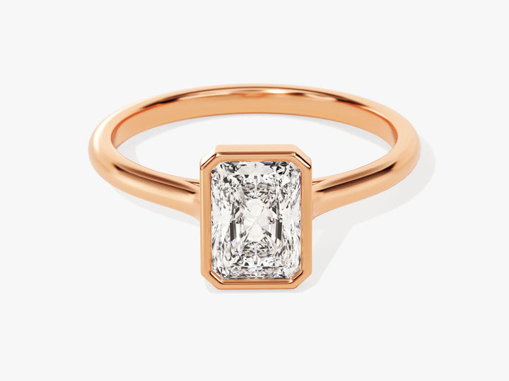 1.0CT Radiant Diamond Bezel Setting Solitaire Moissanite Engagement Ring
