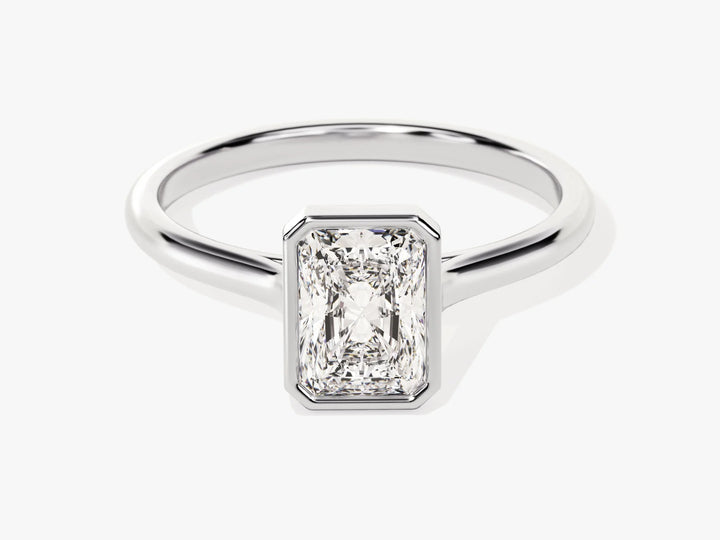 1.0CT Radiant Diamond Bezel Setting Solitaire Moissanite Engagement Ring