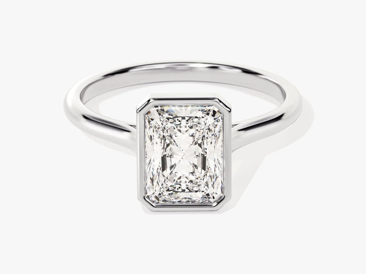 1.50CT Radiant Cut Bezel Setting Solitaire Moissanite Engagement Ring