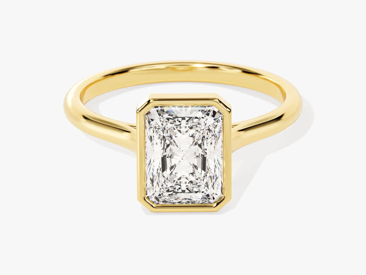 1.50CT Radiant Cut Bezel Setting Solitaire Moissanite Engagement Ring