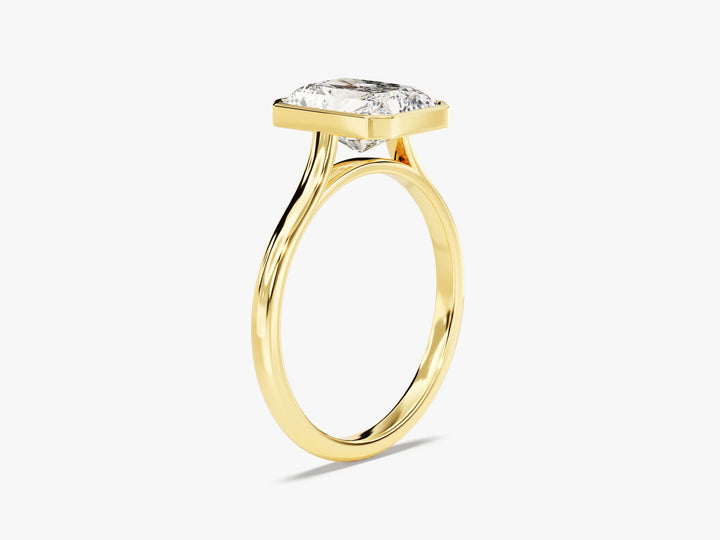 2.0CT Radiant Cut Bezel Setting Solitaire Moissanite Engagement Ring