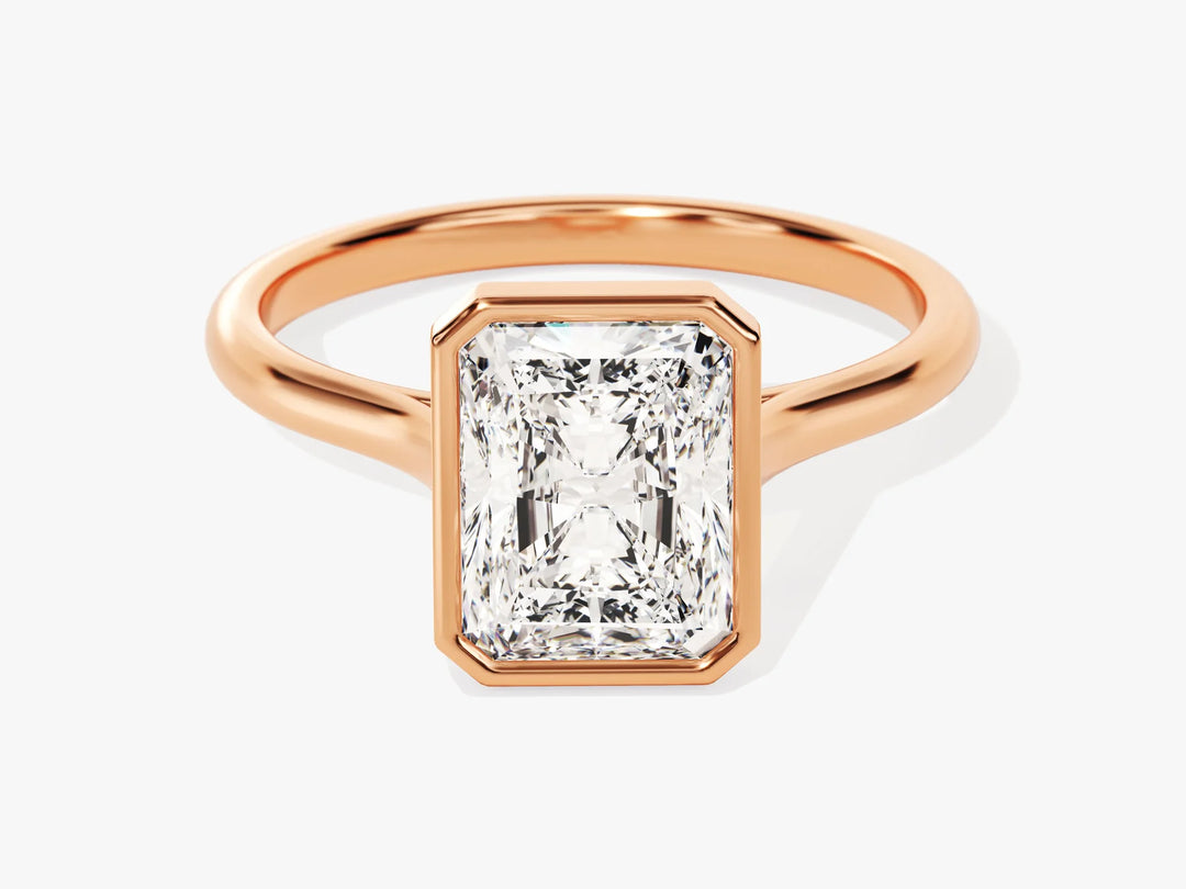 2.0CT Radiant Cut Bezel Setting Solitaire Moissanite Engagement Ring