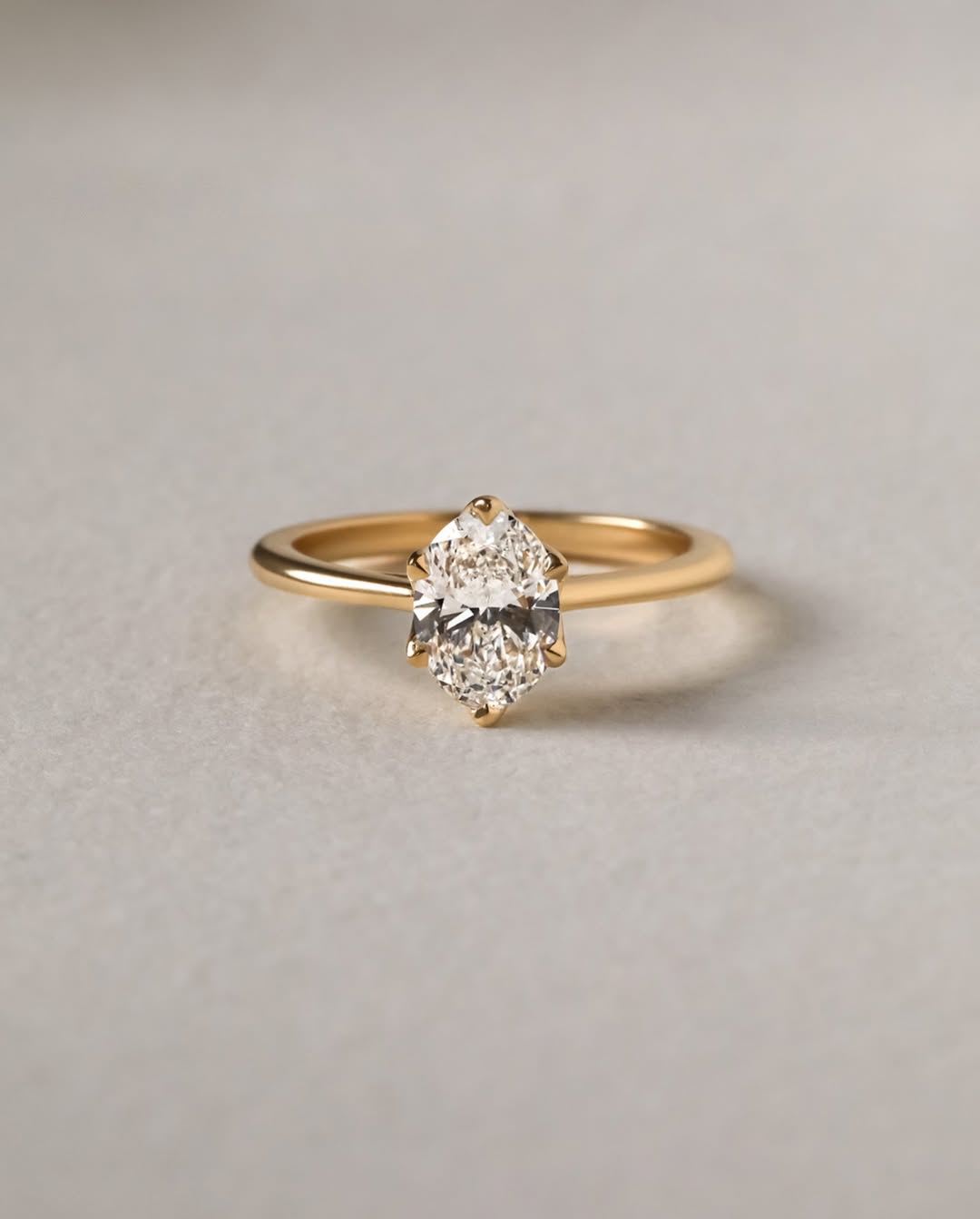 1.10-3.0 CT Oval  Lab Grown Diamond Solitaire Style Engagement Ring