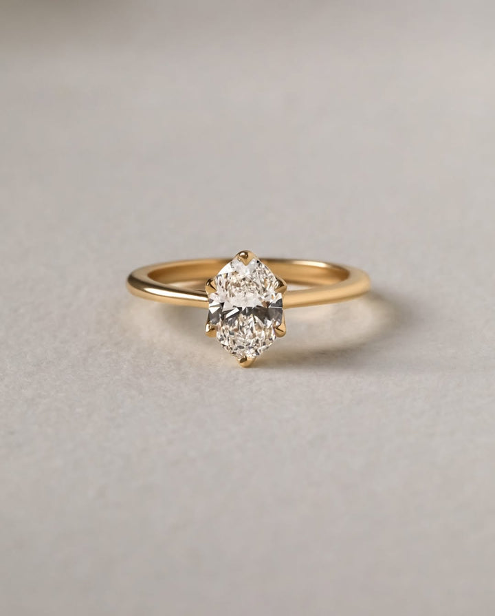 1.10-3.0 CT Oval  Lab Grown Diamond Solitaire Style Engagement Ring
