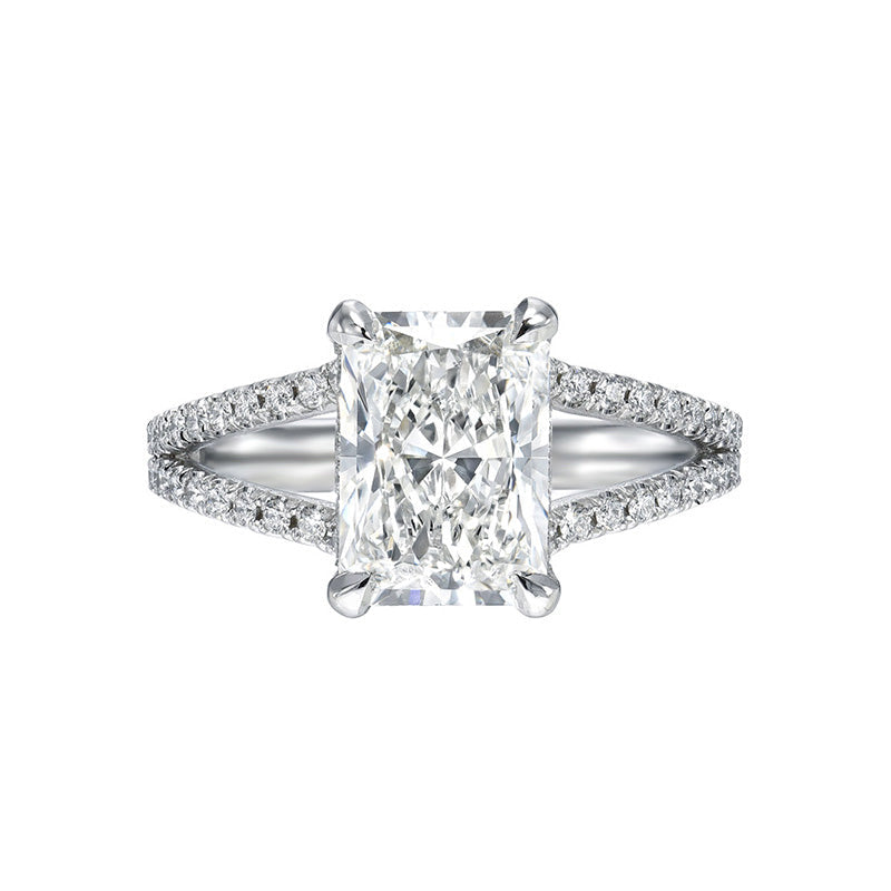 2.0 - 4.0 CT Radiant Split Shank Lab Grown Diamond Engagement Ring