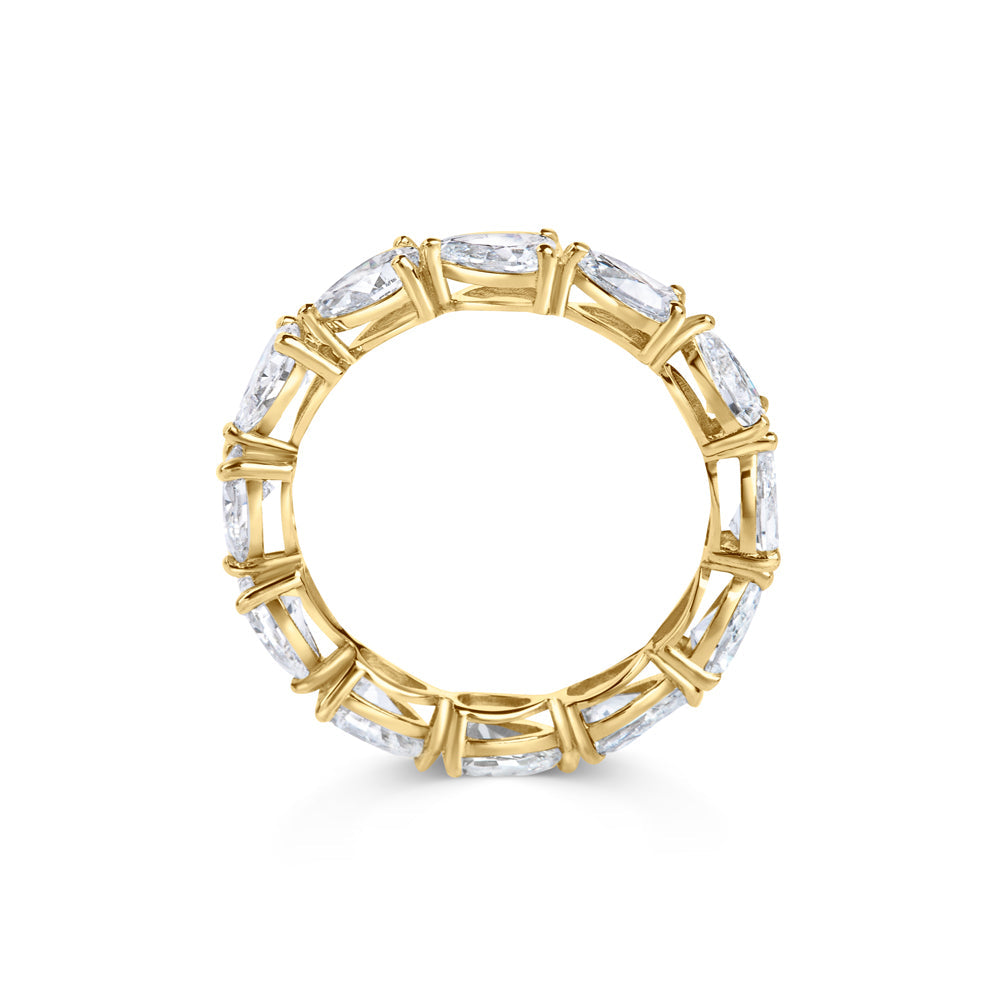 2 CT Pear Full Eternity Wedding Band