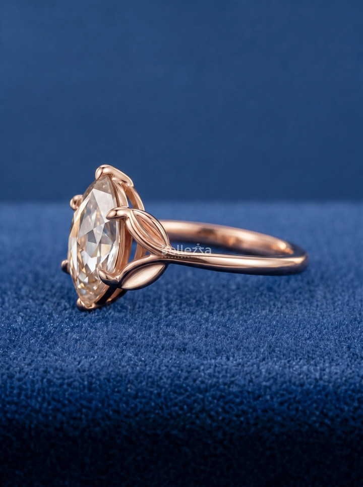 3.50CT Nature Inspired Marquise Lab Grown Diamond Engagement Ring For Women