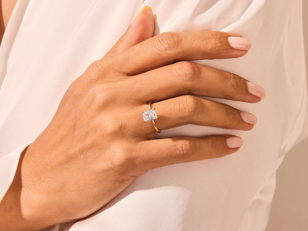 1.50CT Radiant Cut Solitaire Diamond Moissanite Engagement Ring