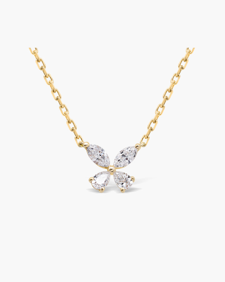 Marquise Cut Diamond Moissanite Butterfly Necklace For Women