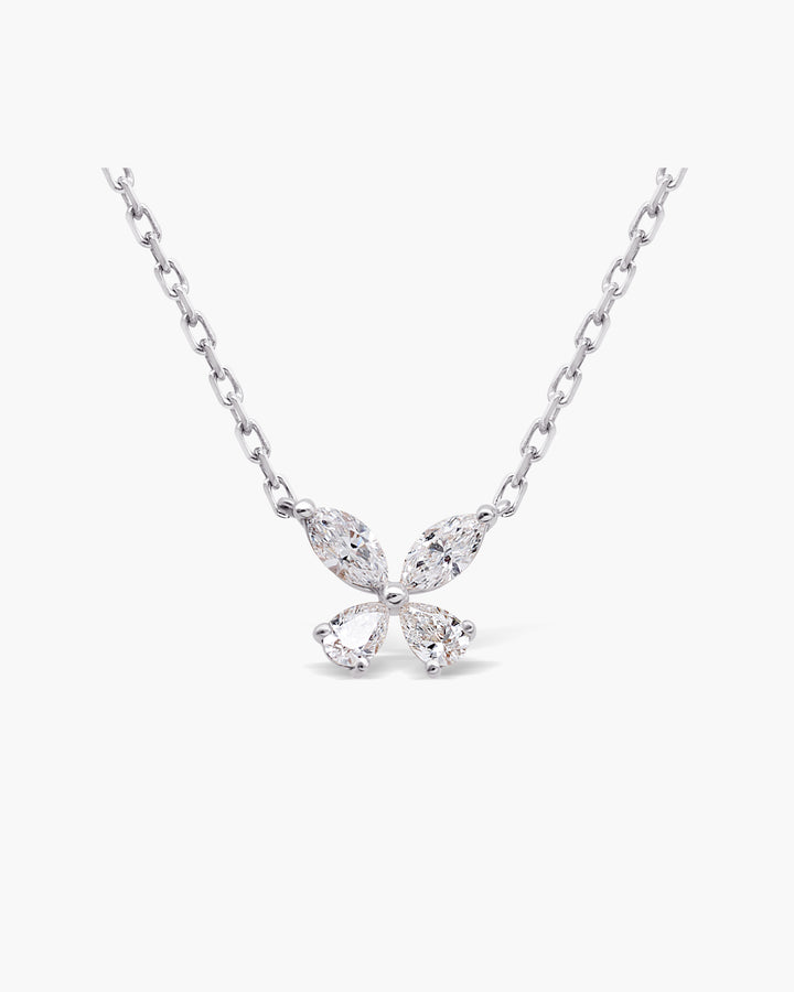 Marquise Cut Diamond Moissanite Butterfly Necklace For Women